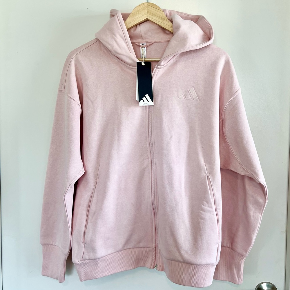 Adidas Light Pink Zip-Up Hoodie